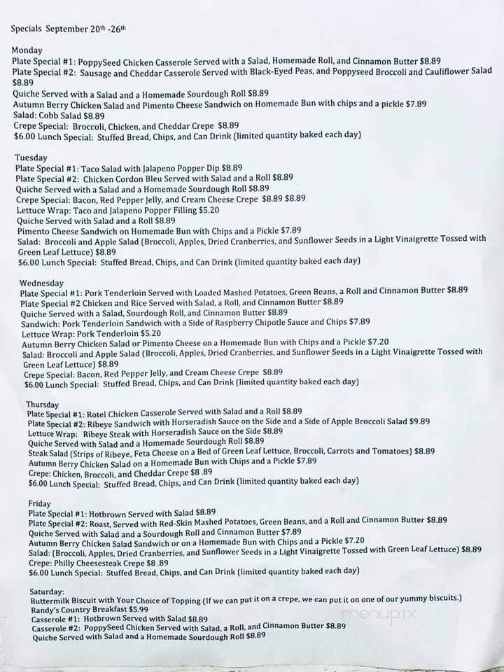 Cafe Celebre - Benton, KY menu_pic