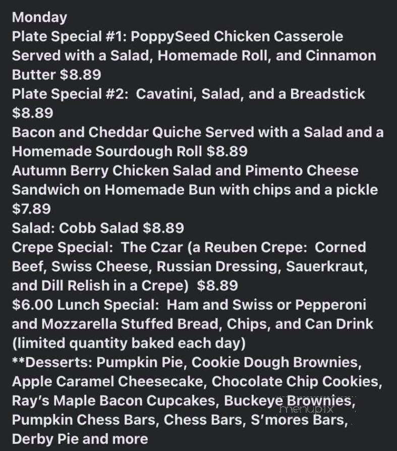 Cafe Celebre - Benton, KY menu_pic