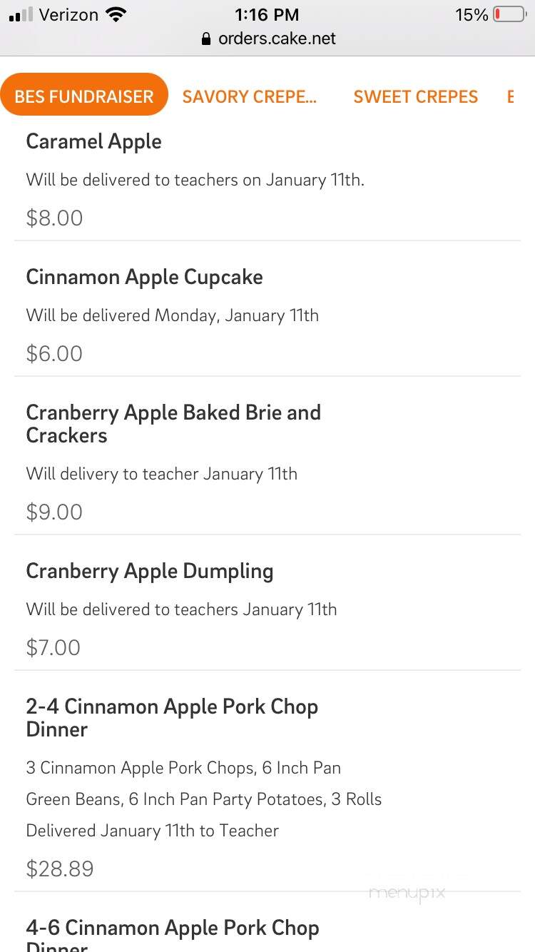 Cafe Celebre - Benton, KY menu_pic