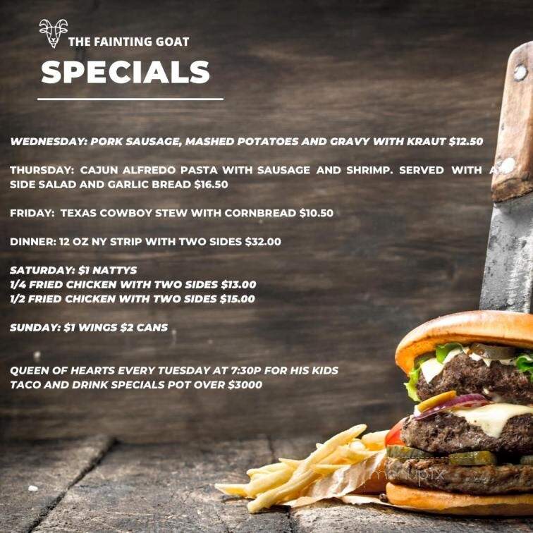 The Fainting Goat - Pocahontas, IL menu_pic