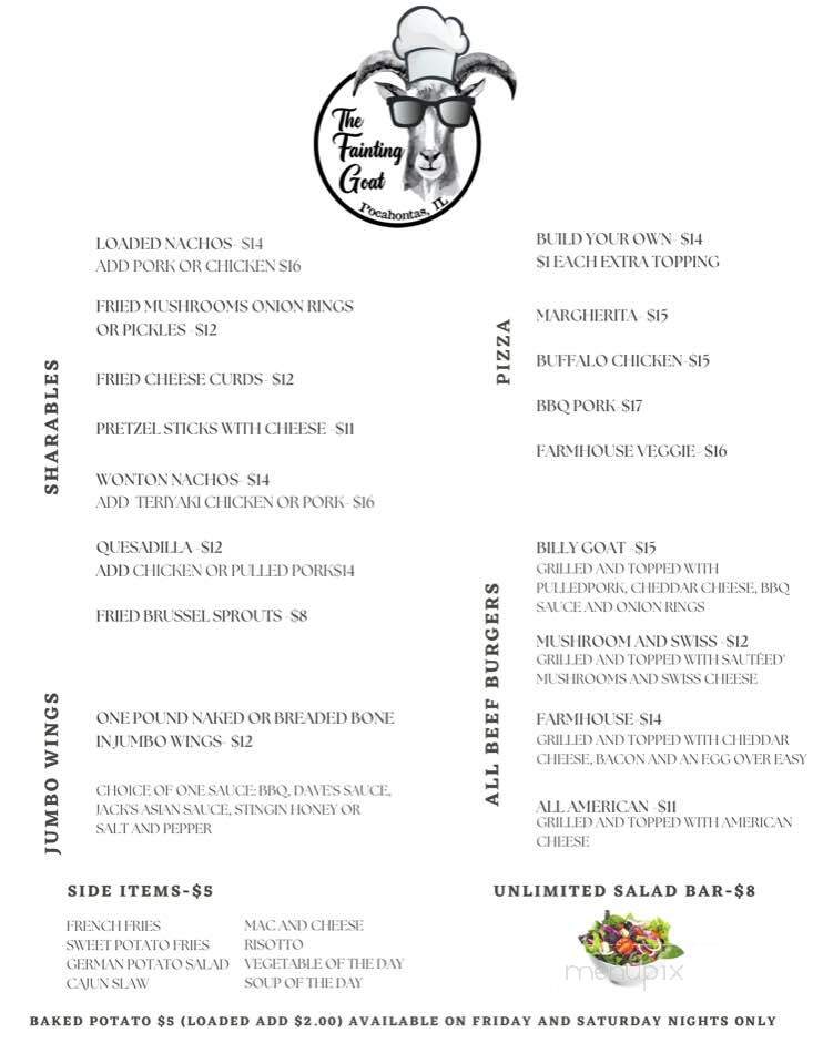 The Fainting Goat - Pocahontas, IL menu_pic