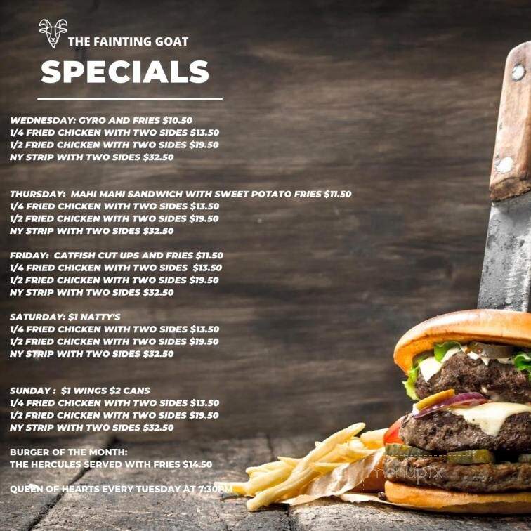 The Fainting Goat - Pocahontas, IL menu_pic