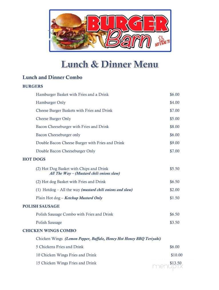 Burger Barn - Shelby, NC menu_pic