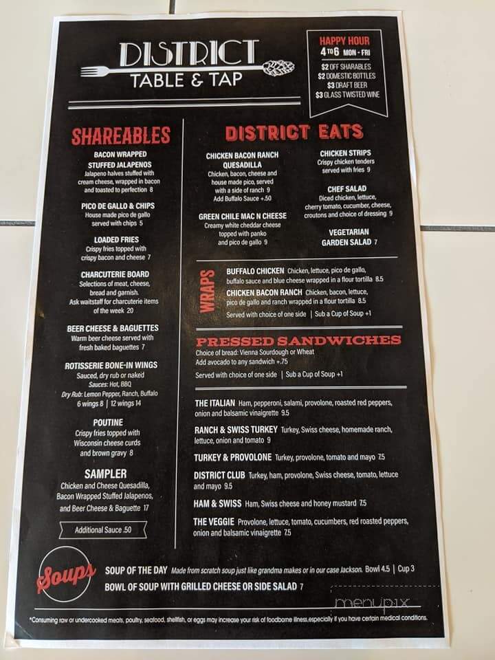 District Table and Tap - Norfolk, NE menu_pic