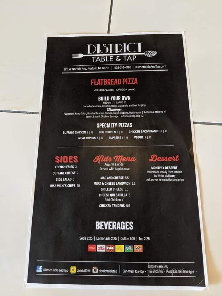 District Table and Tap - Norfolk, NE menu_pic