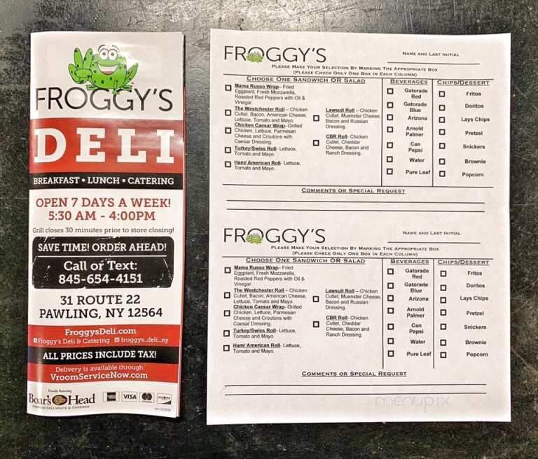 Froggy's Deli - Brewster, NY menu_pic