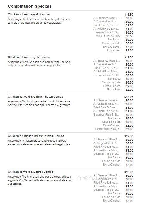 Happy Teriyaki - Emmett, ID menu_pic