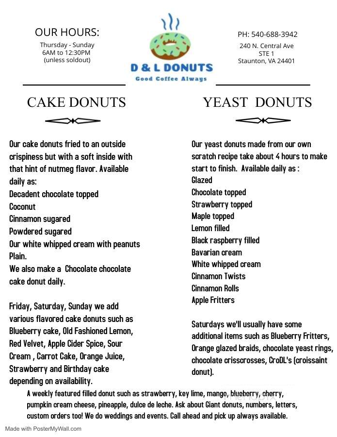 D & L Donuts - Staunton, VA