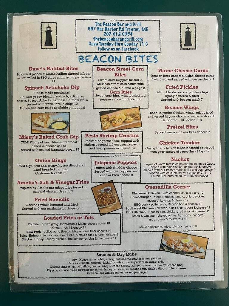 The Beacon Bar and Grill - Trenton, ME menu_pic