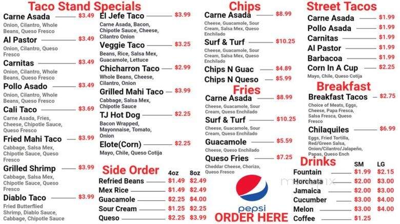 Valerie's Taco Stand - Princeton, TX menu_pic