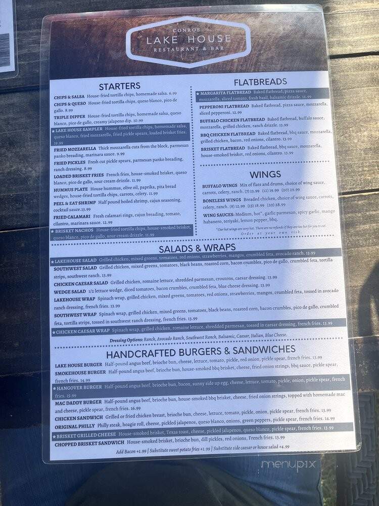 Conroe Lake House - Montgomery, TX menu_pic