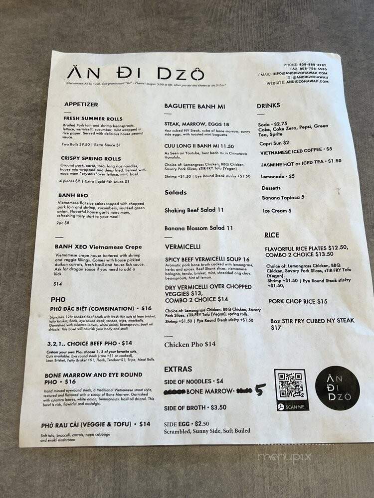 An Di Dzo - Honolulu, HI menu_pic