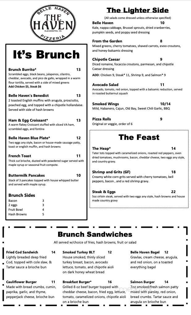 DRP Belle Haven Pizzeria - Alexandria, VA menu_pic