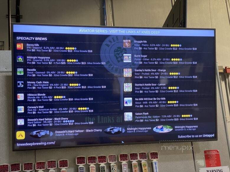 Knee Deep Brewing Company Tap Room - Auburn, CA menu_pic