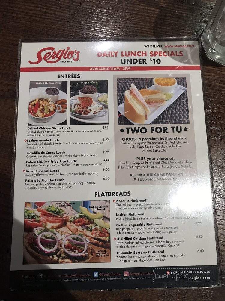 Sergio's - Pembroke Pines, FL menu_pic