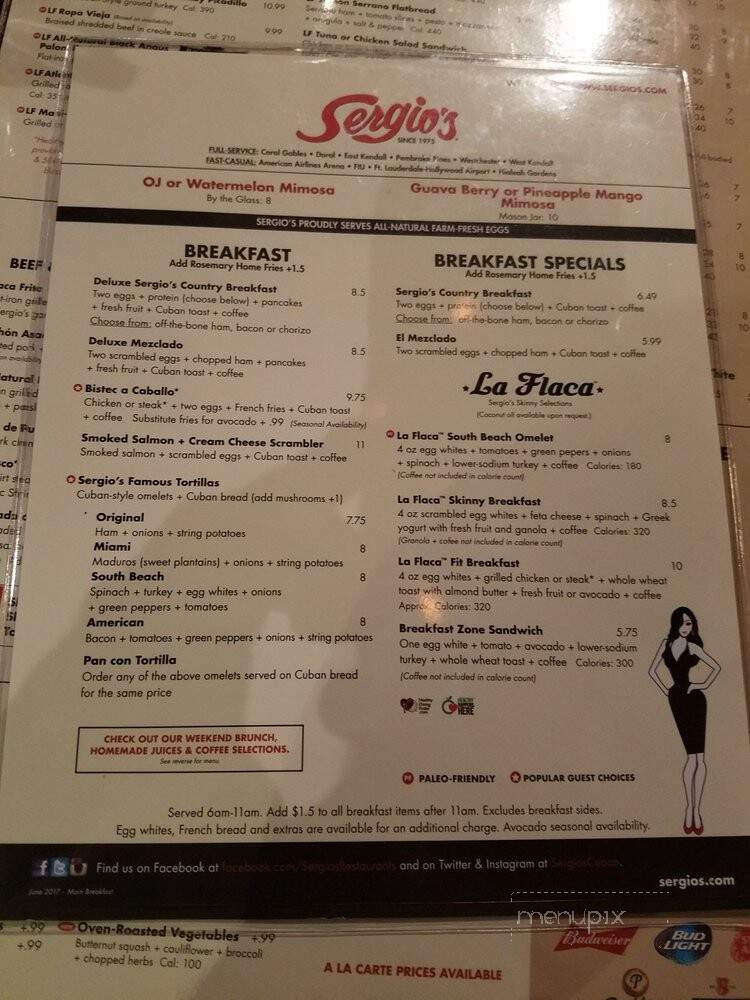 Sergio's - Pembroke Pines, FL menu_pic