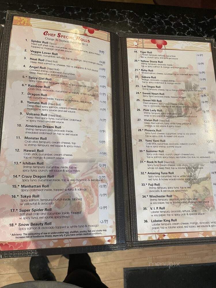 Yamato - Tullahoma, TN menu_pic