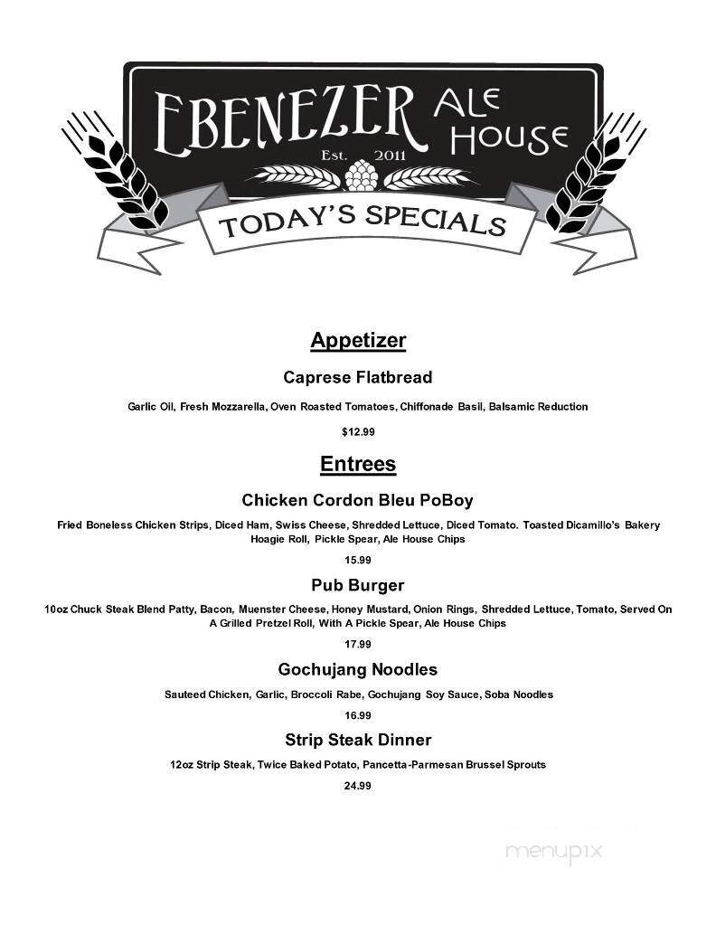 Ebenezer Ale House - West Seneca, NY menu_pic