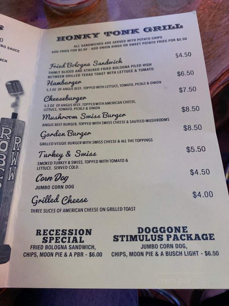Roberts Western World - Nashville, TN menu_pic