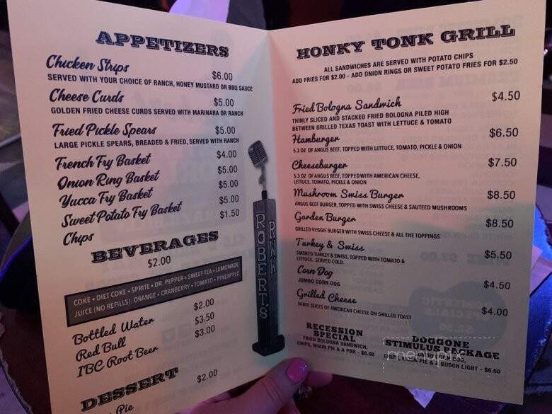 Roberts Western World - Nashville, TN menu_pic
