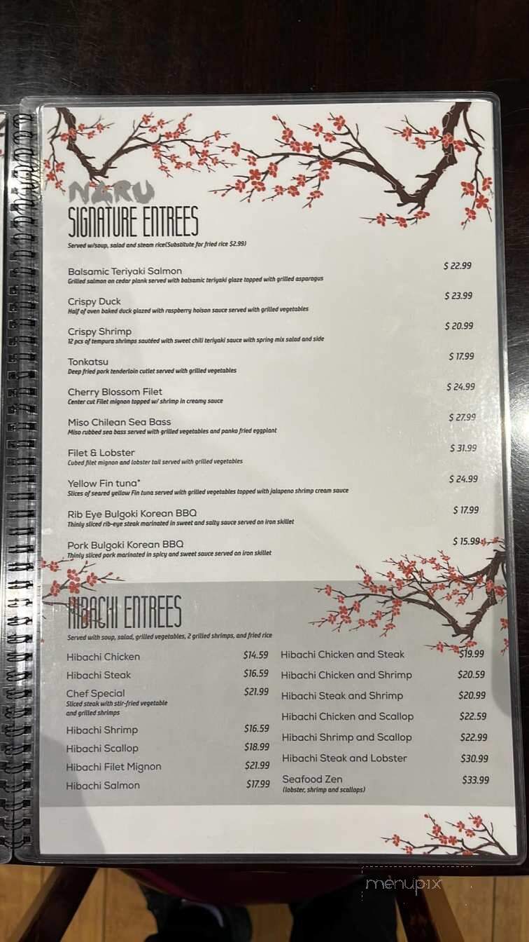 Naru Japanese Restaurant - Southaven, MS menu_pic