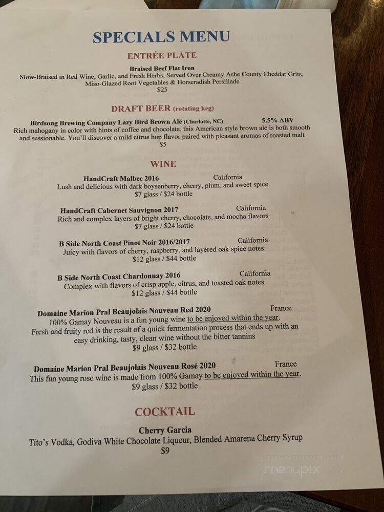 Postero - Hendersonville, NC menu_pic