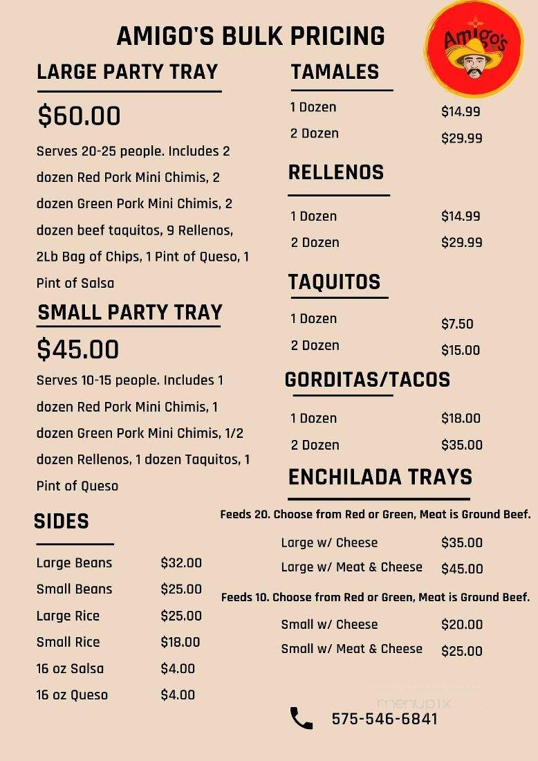 Amigo's Mexican Food - Deming, NM menu_pic