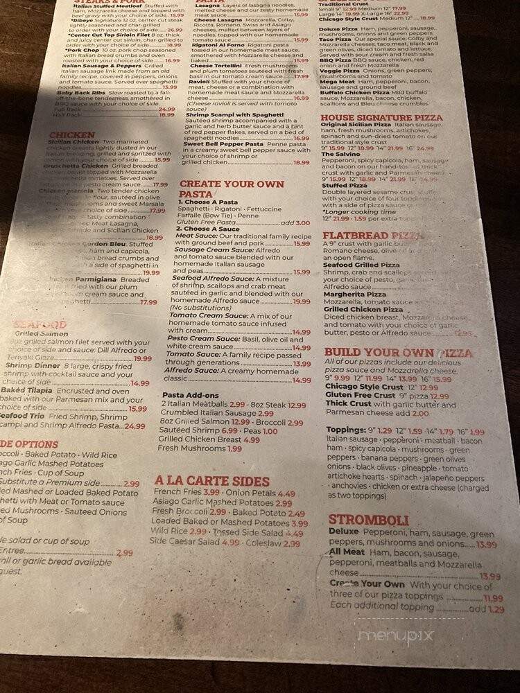 Salvino's Ristorante - Plainwell, MI menu_pic