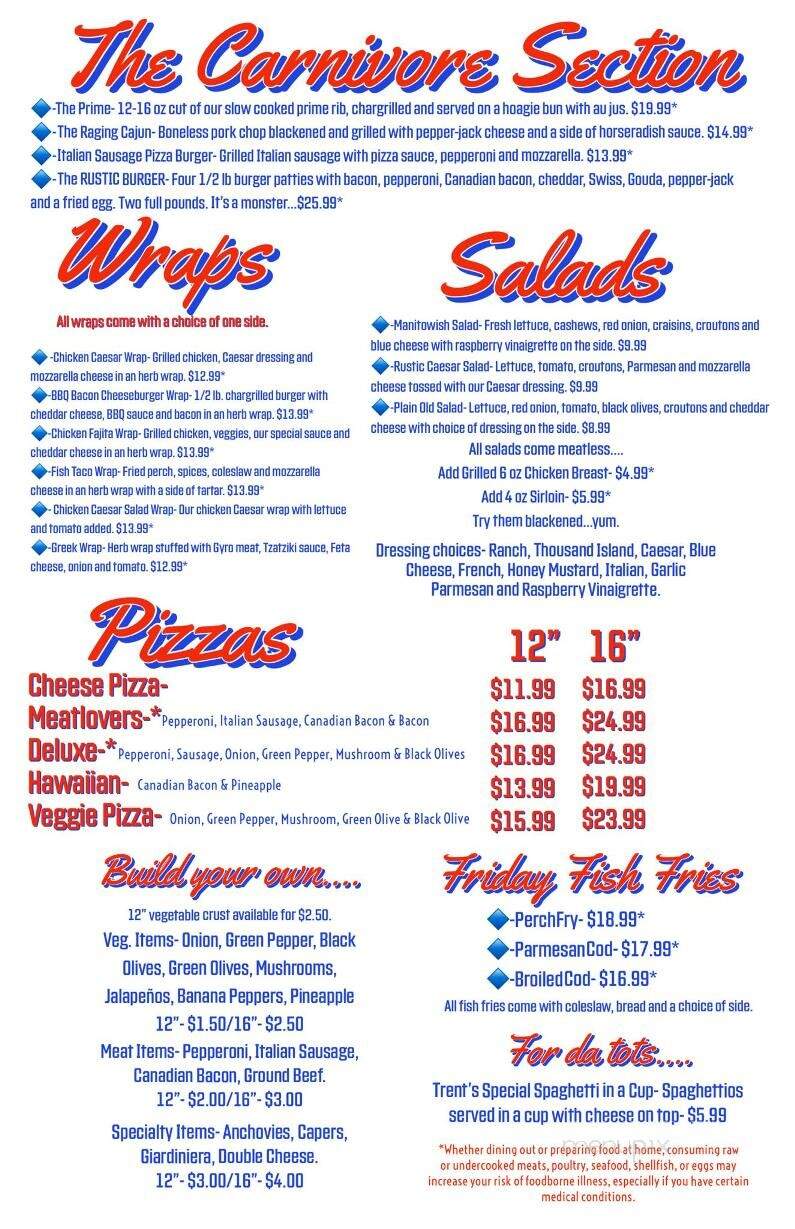 Rustic Roadhaus - Manitowish Waters, WI menu_pic