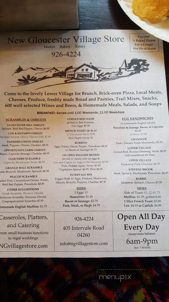 New Gloucester Village Store - New Gloucester, ME menu_pic