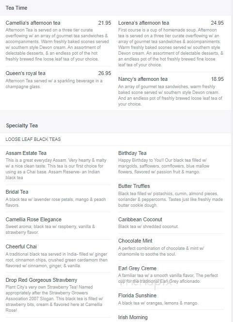 Camellia Rose Tea Room & Gifts - Plant City, FL menu_pic
