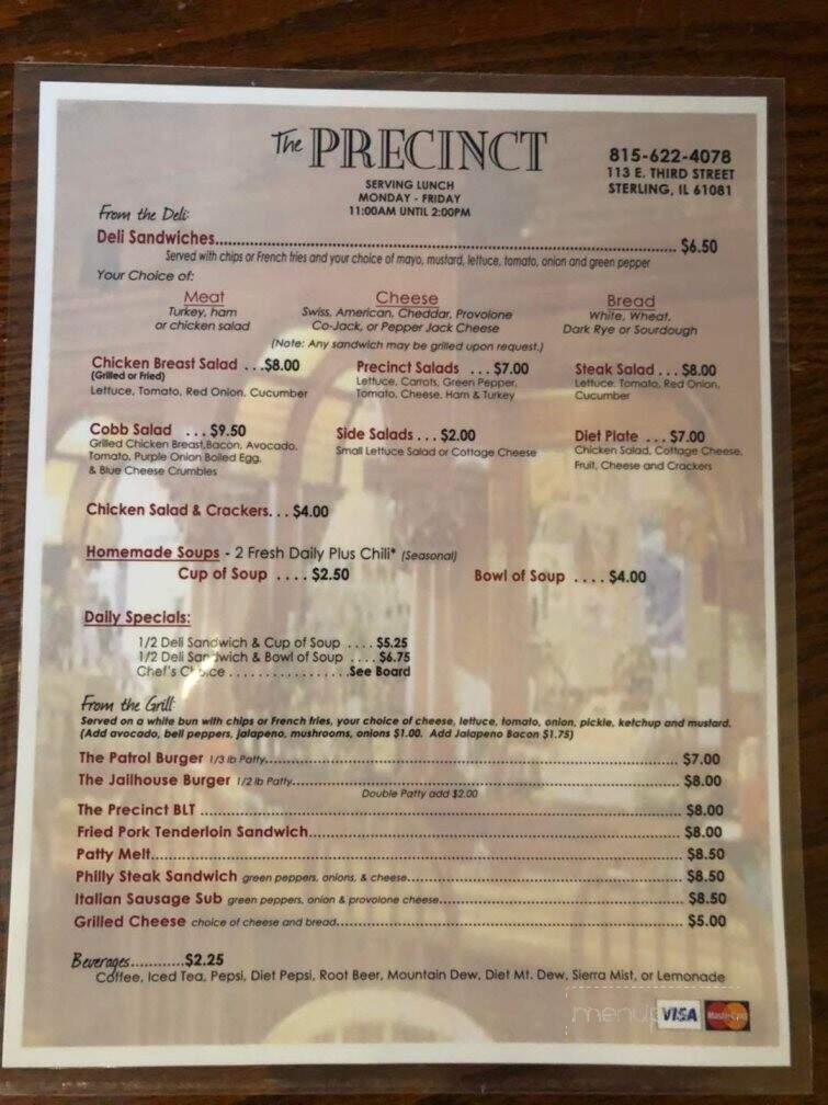 Precinct - Sterling, IL menu_pic
