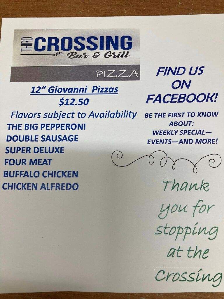 Third Crossing Bar & Lounge - Frazee, MN menu_pic