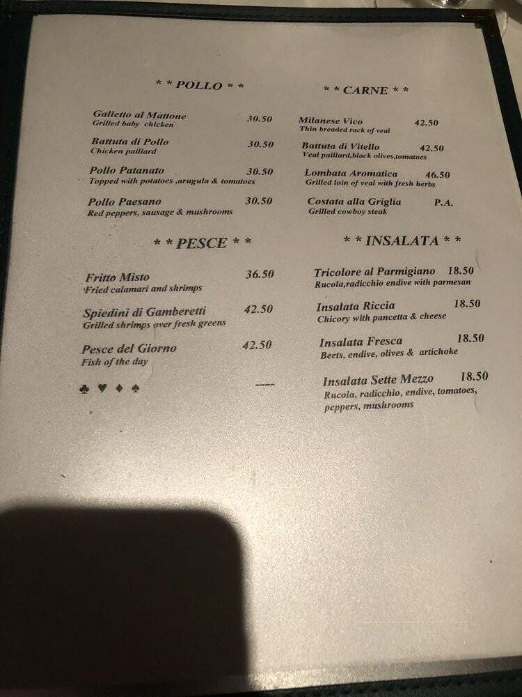 Sette Mezzo - New York, NY menu_pic