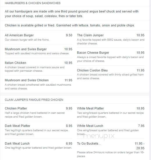 C.J.'s Rustler's Roost - Missoula, MT menu_pic