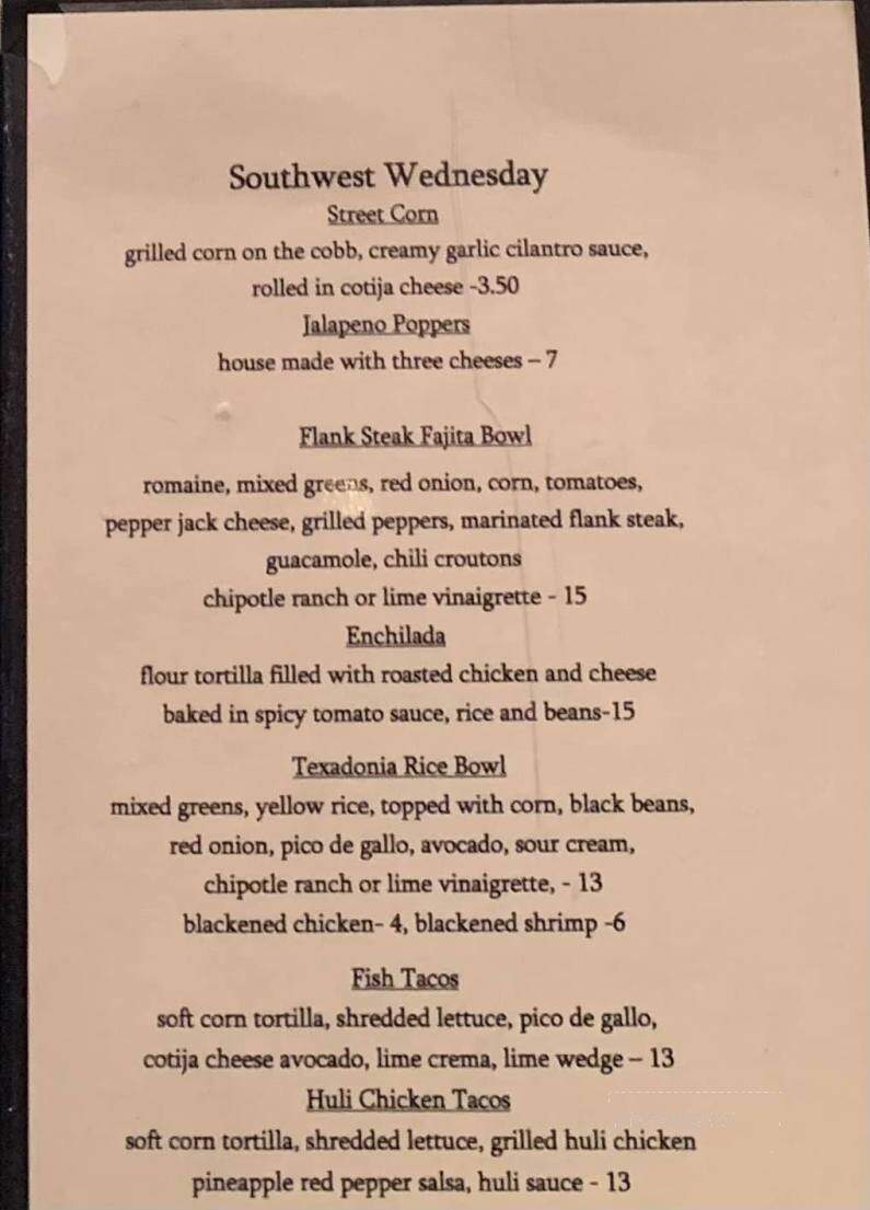 Village Inn - Caledonia, NY menu_pic
