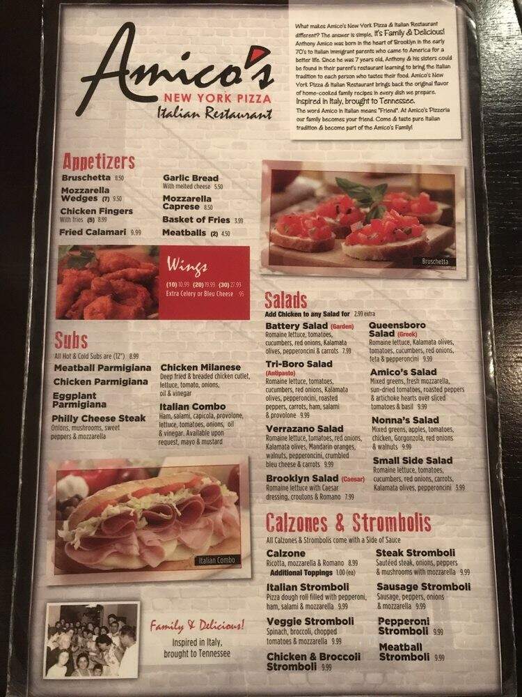 Amico's New York Pizza - Nolensville, TN menu_pic