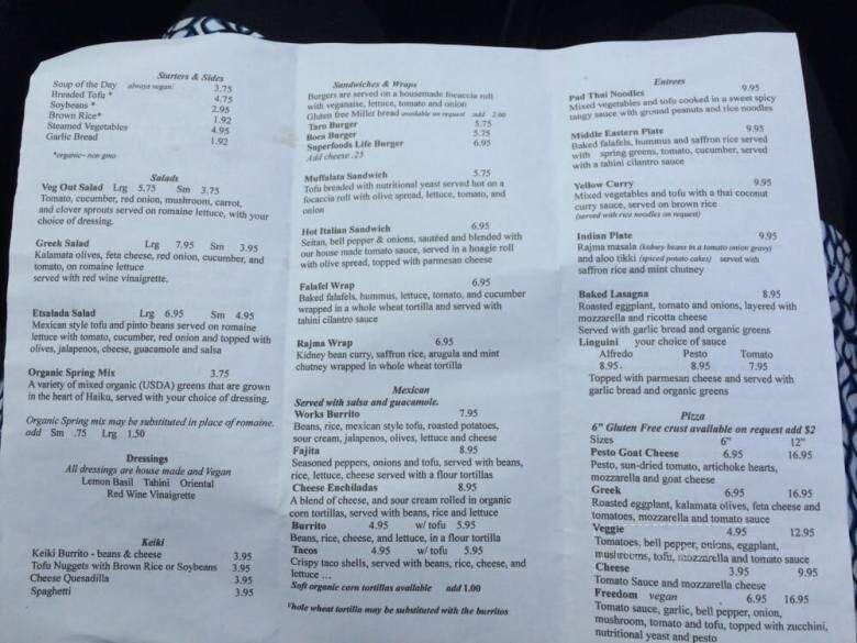 Veg Out - Haiku, HI menu_pic