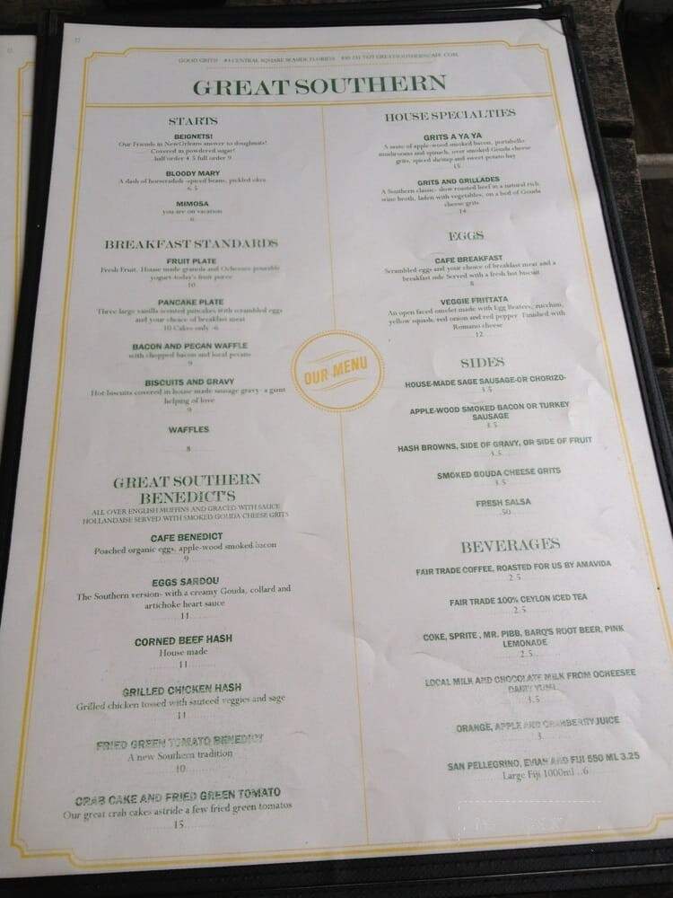 Great Southern Cafe - Santa Rosa Beach, FL menu_pic