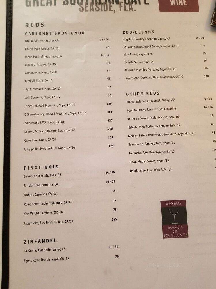 Great Southern Cafe - Santa Rosa Beach, FL menu_pic