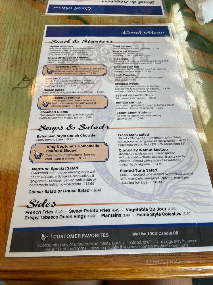 King Neptune - Deland, FL menu_pic