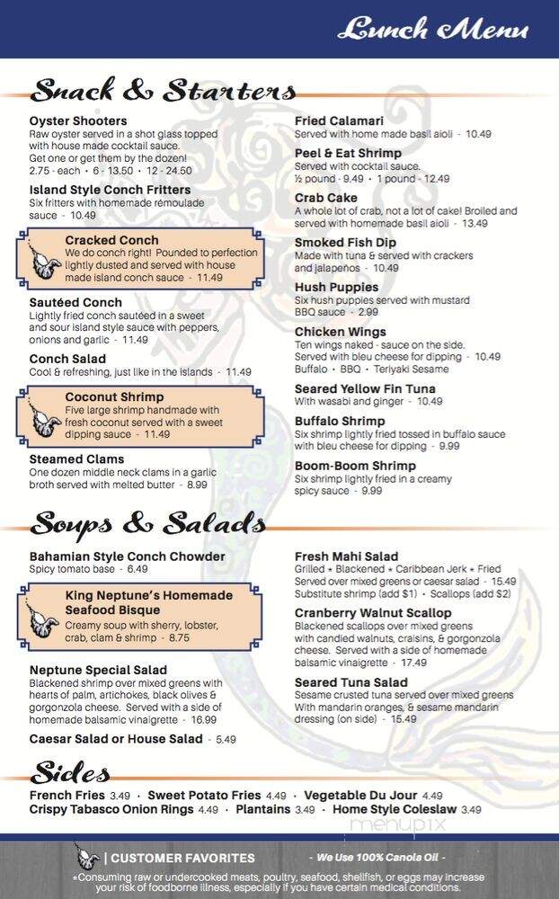 King Neptune - Deland, FL menu_pic