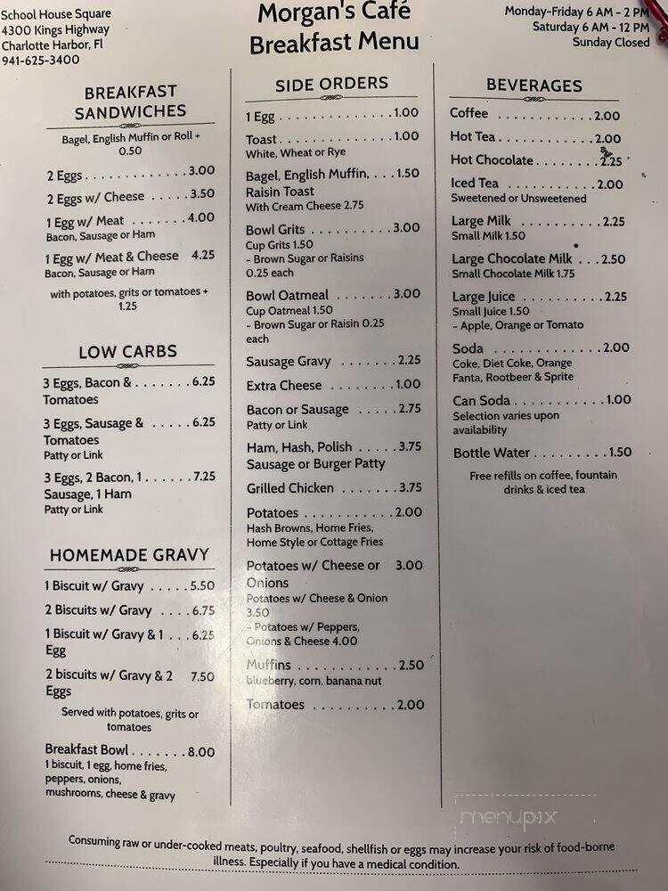 Morgan's Cafe' - Port Charlotte, FL menu_pic