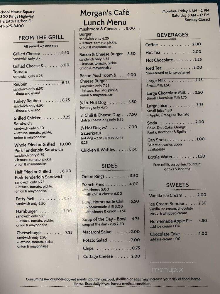 Morgan's Cafe' - Port Charlotte, FL menu_pic
