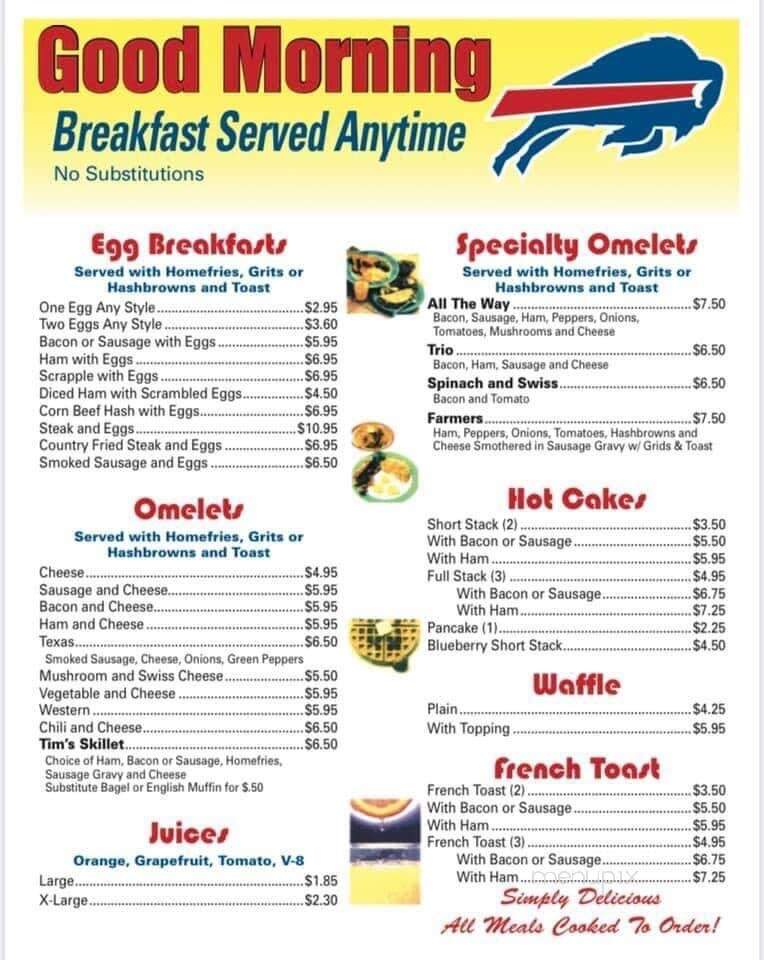 Tim's Corner - Port Orange, FL menu_pic