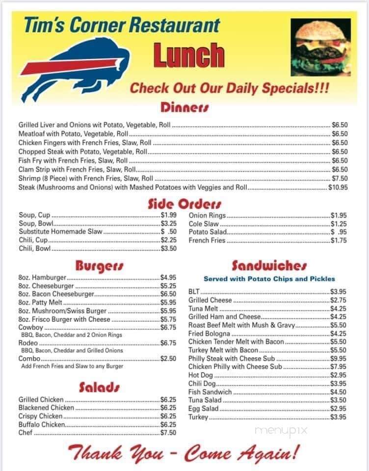 Tim's Corner - Port Orange, FL menu_pic