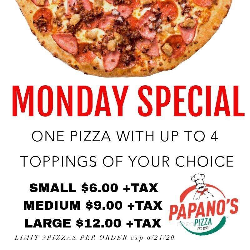 A Papano's Pizza - Frankfort, MI menu_pic