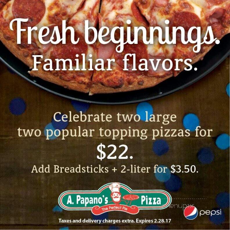 A Papano's Pizza - Frankfort, MI menu_pic