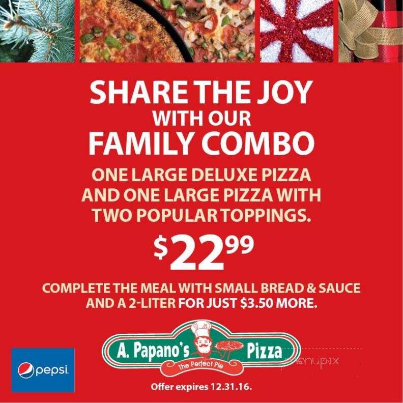 A Papano's Pizza - Frankfort, MI menu_pic