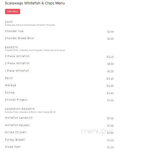 Scalawags White Fish & Chips - Petoskey, MI menu_pic
